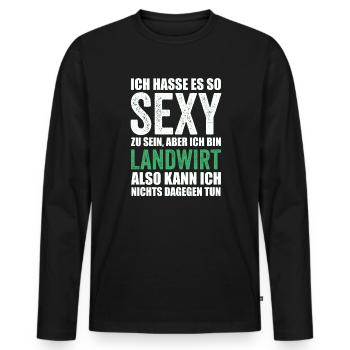 Landwirtschaft Landwirt Traktor Trecker Farm Bauer - Männer Premium Bio Langarmshirt - Schwarz - Vorne - Nico (187cm)