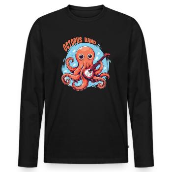 octopus band - Men's Premium Organic Long Sleeve Shirt - black - Front - Nico (187cm)