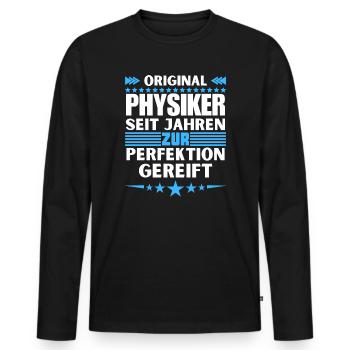 Physicists matured to perfection - Men's Premium Organic Long Sleeve Shirt - black - Front - Nico (187cm)