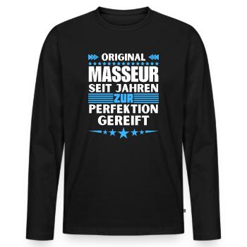 Masseur matured to perfection - Men's Premium Organic Long Sleeve Shirt - black - Front - Nico (187cm)