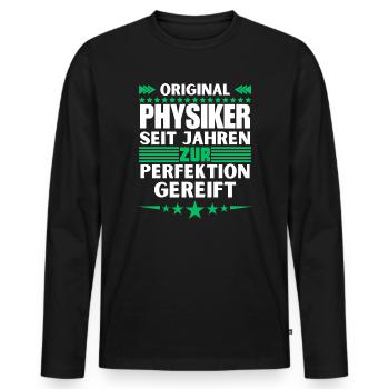 Les physiciens ont mûri jusqu’à la perfection - T-shirt manches longues Premium bio Homme - noir - Devant - Nico (187cm)