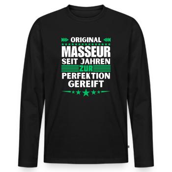 Masseur matured to perfection - Men's Premium Organic Long Sleeve Shirt - black - Front - Nico (187cm)