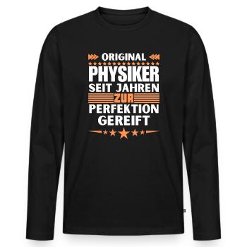 Les physiciens ont mûri jusqu’à la perfection - T-shirt manches longues Premium bio Homme - noir - Devant - Nico (187cm)