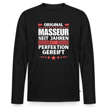 Masseur matured to perfection - Men's Premium Organic Long Sleeve Shirt - black - Front - Nico (187cm)