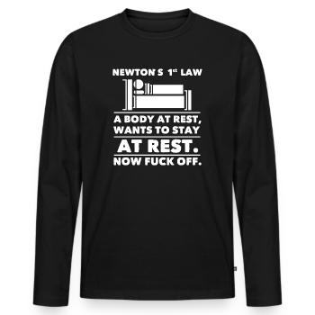 La loi de Newton - T-shirt manches longues Premium bio Homme - noir - Devant - Nico (187cm)