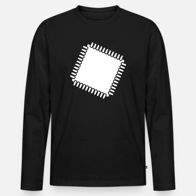 Chip - Männer Premium Bio Langarmshirt - Schwarz