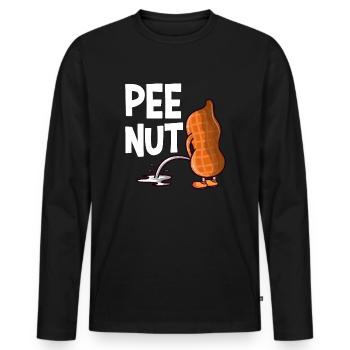 PeePeenut Pee Nut drôle d'arachide - T-shirt manches longues Premium bio Homme - noir - Devant - Nico (187cm)