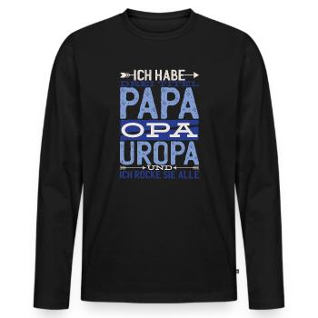 Dad grandpa great grandpa gift idea grandfather gift - Men's Premium Organic Long Sleeve Shirt - black - Front - Nico (187cm)