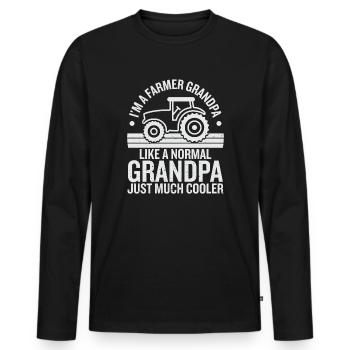 Farmer Farming Grandpa Farm Machine Farm - Men's Premium Organic Long Sleeve Shirt - black - Front - Nico (187cm)