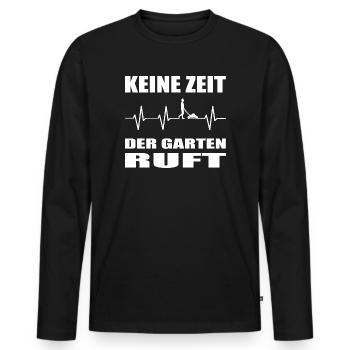 Garten - Männer Premium Bio Langarmshirt - Schwarz - Vorne - Nico (187cm)