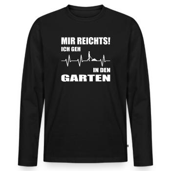 Garten - Männer Premium Bio Langarmshirt - Schwarz - Vorne - Nico (187cm)