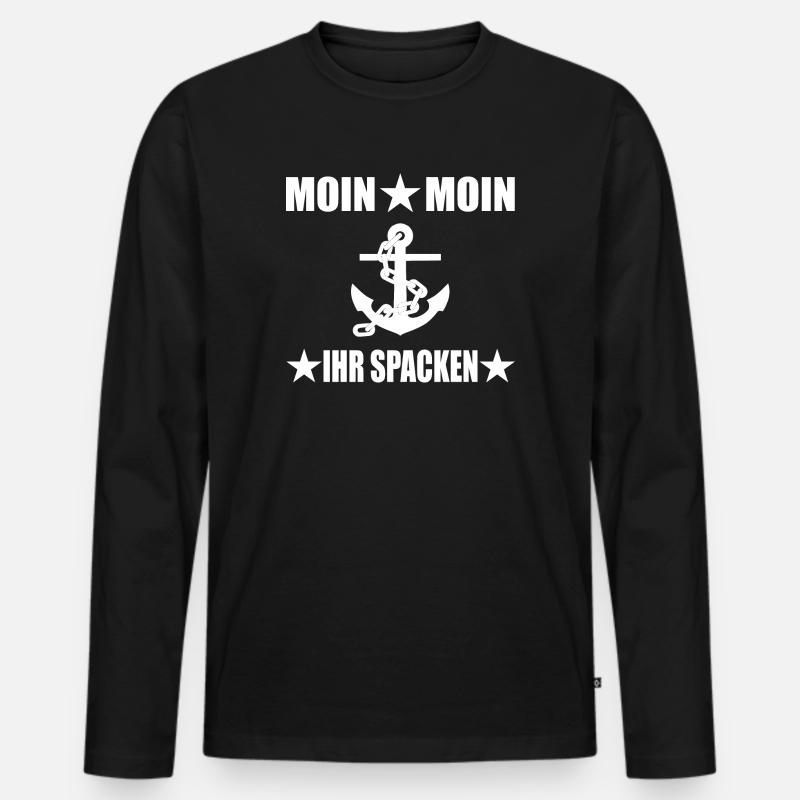 Moin - Männer Premium Bio Langarmshirt - Schwarz