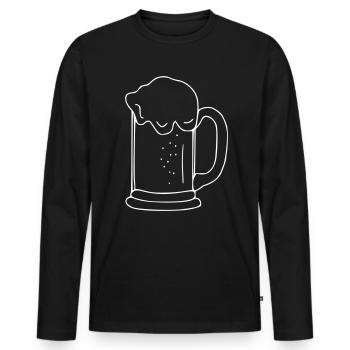 Beer Drawing Party Celebrate White - Men's Premium Organic Long Sleeve Shirt - black - Front - Nico (187cm)