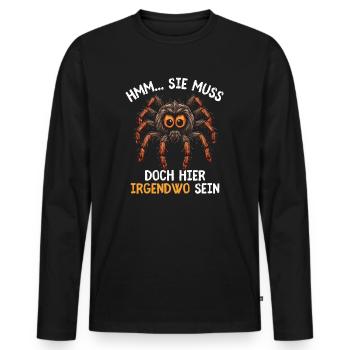 Vogelspinne Tarantel Geschenk - Männer Premium Bio Langarmshirt - Schwarz - Vorne - Nico (187cm)