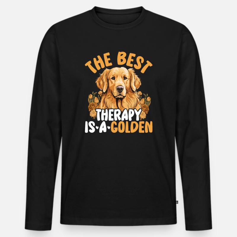 Liebe zu Hunden - Männer Premium Bio Langarmshirt - Schwarz