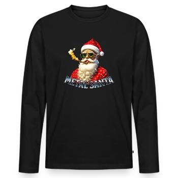 Metal Santa - Männer Premium Bio Langarmshirt - Schwarz - Vorne - Nico (187cm)
