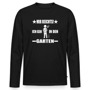 Garten - Männer Premium Bio Langarmshirt - Schwarz - Vorne - Nico (187cm)
