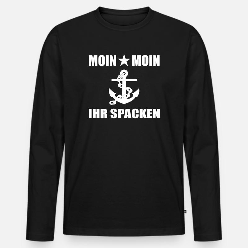Moin - Männer Premium Bio Langarmshirt - Schwarz