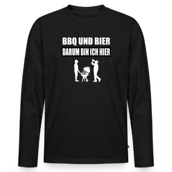 BBQ - Männer Premium Bio Langarmshirt - Schwarz - Vorne - Nico (187cm)