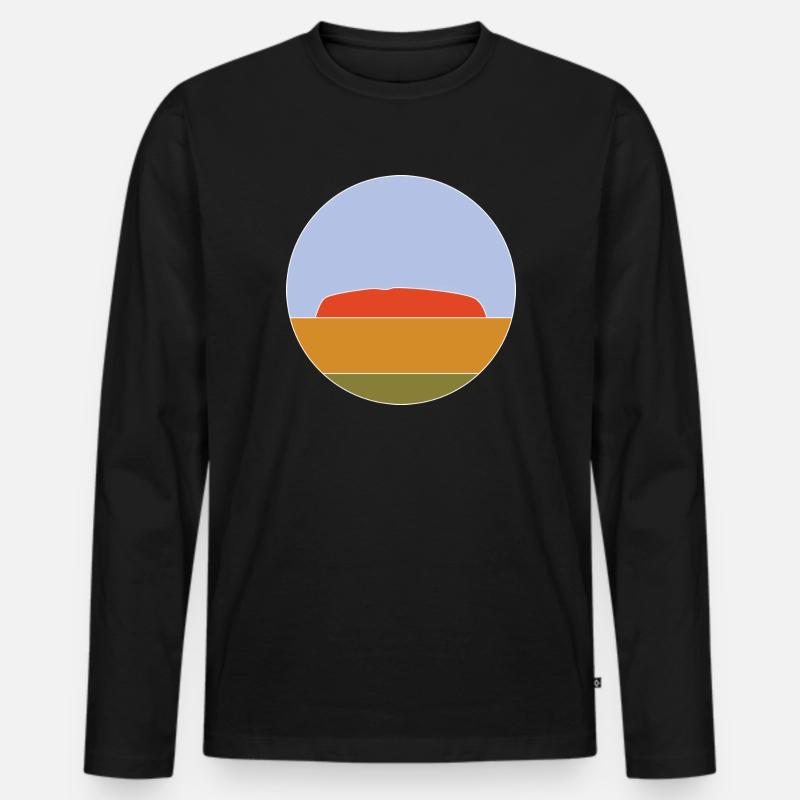 Uluru - Männer Premium Bio Langarmshirt - Schwarz