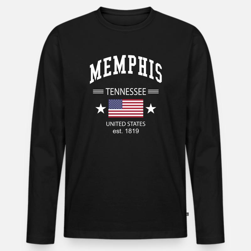 Memphis - Männer Premium Bio Langarmshirt - Schwarz