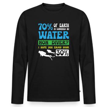 Enjoy Your Diving - Men's Premium Organic Long Sleeve Shirt - black - Front - Nico (187cm)