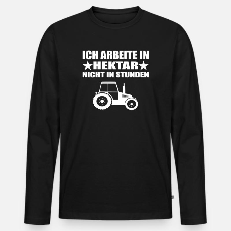 Traktor - Männer Premium Bio Langarmshirt - Schwarz