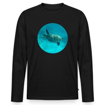 Sea Turtle - T-shirt manches longues Premium bio Homme - noir - Devant - Nico (187cm)