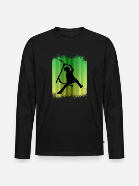 scooter freestyle - Camiseta ecológica prémium de manga larga para hombre - negro