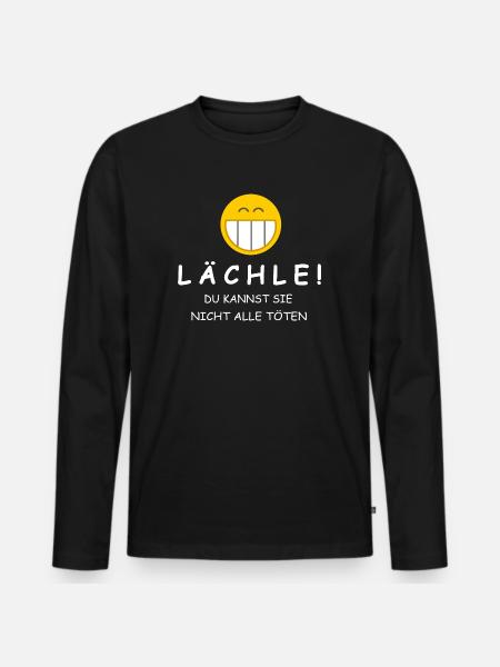 Spruch - Männer Premium Bio Langarmshirt - Schwarz