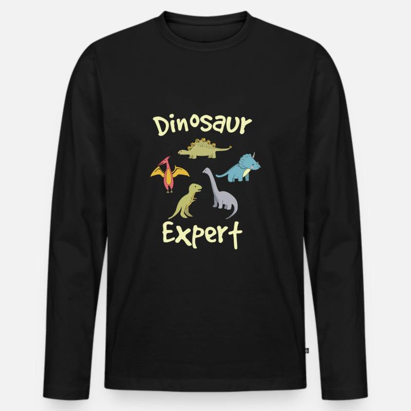 Dinosaur Expert - Männer Premium Bio Langarmshirt - Schwarz