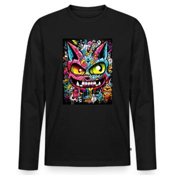 [MB] Frecher Dude - Männer Premium Bio Langarmshirt - Schwarz - Vorne - Nico (187cm)