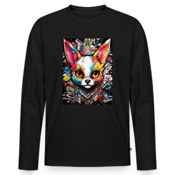 [MB] The alluring gaze of the fox - Men's Premium Organic Long Sleeve Shirt - black - Front - Nico (187cm)