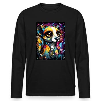 [MB] Friendly Googly-Eyed Adventure - Men's Premium Organic Long Sleeve Shirt - black - Front - Nico (187cm)