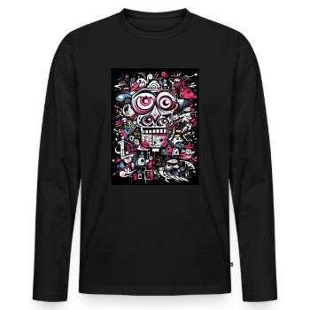 [MB] Imaginative monkey view - Men's Premium Organic Long Sleeve Shirt - black - Front - Nico (187cm)
