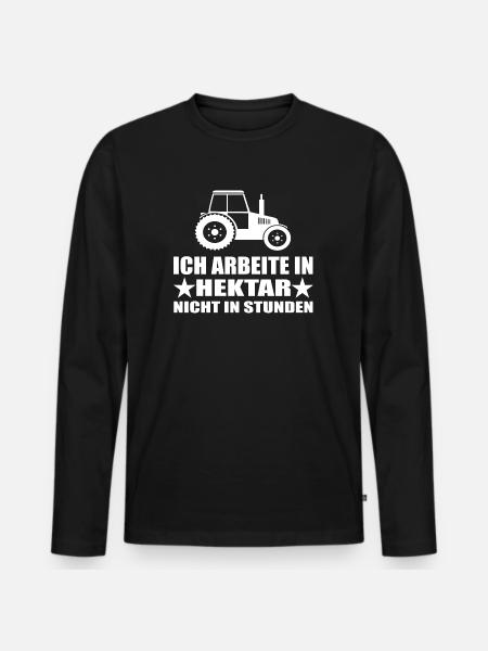 Traktor - Männer Premium Bio Langarmshirt - Schwarz