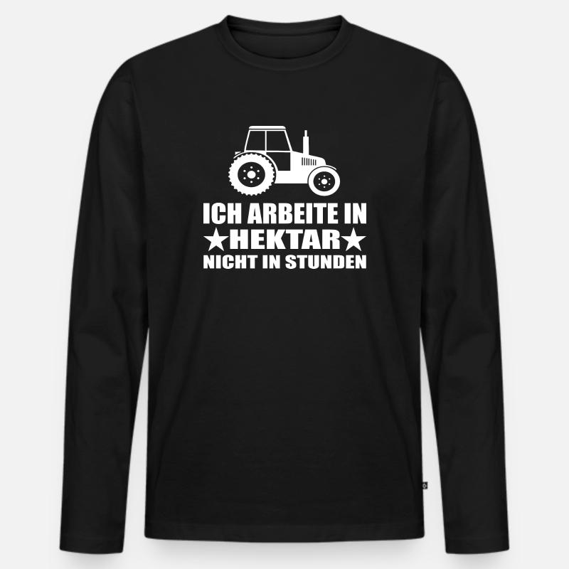 Traktor - Männer Premium Bio Langarmshirt - Schwarz