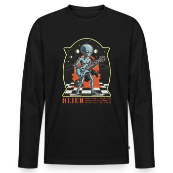 Alien Live On Mars lustige Band Shirt Parodie - Männer Premium Bio Langarmshirt - Schwarz - Vorne - Nico (187cm)