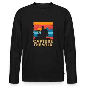 Fotografie Naturfotografie Tierfotografie - Männer Premium Bio Langarmshirt - Schwarz - Vorne - Nico (187cm)