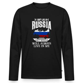 Russland Russe Russia Russisch Putin Kasachstan - Männer Premium Bio Langarmshirt - Schwarz - Vorne - Nico (187cm)