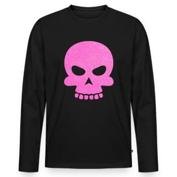 Tête de mort - T-shirt manches longues Premium bio Homme - noir - Devant - Nico (187cm)