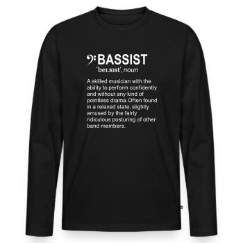 Bassist Definition English - Männer Premium Bio Langarmshirt - Schwarz - Vorne - Nico (187cm)