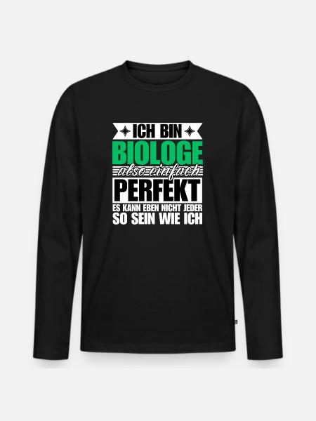 Perfekter Biologe - Männer Premium Bio Langarmshirt - Schwarz