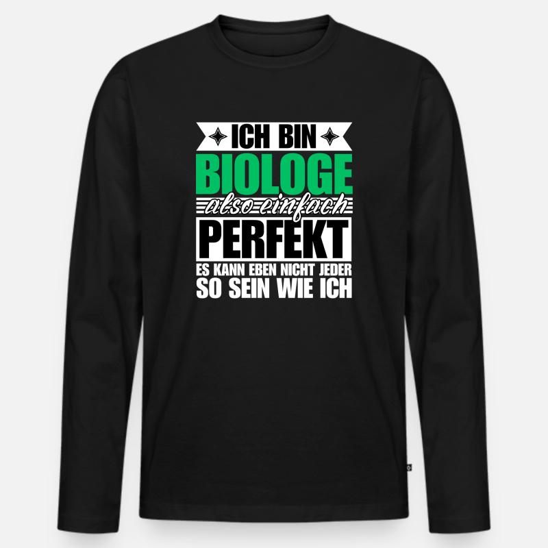 Perfekter Biologe - Männer Premium Bio Langarmshirt - Schwarz