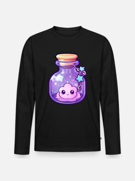Cute Kawaii Potion - Männer Premium Bio Langarmshirt - Schwarz