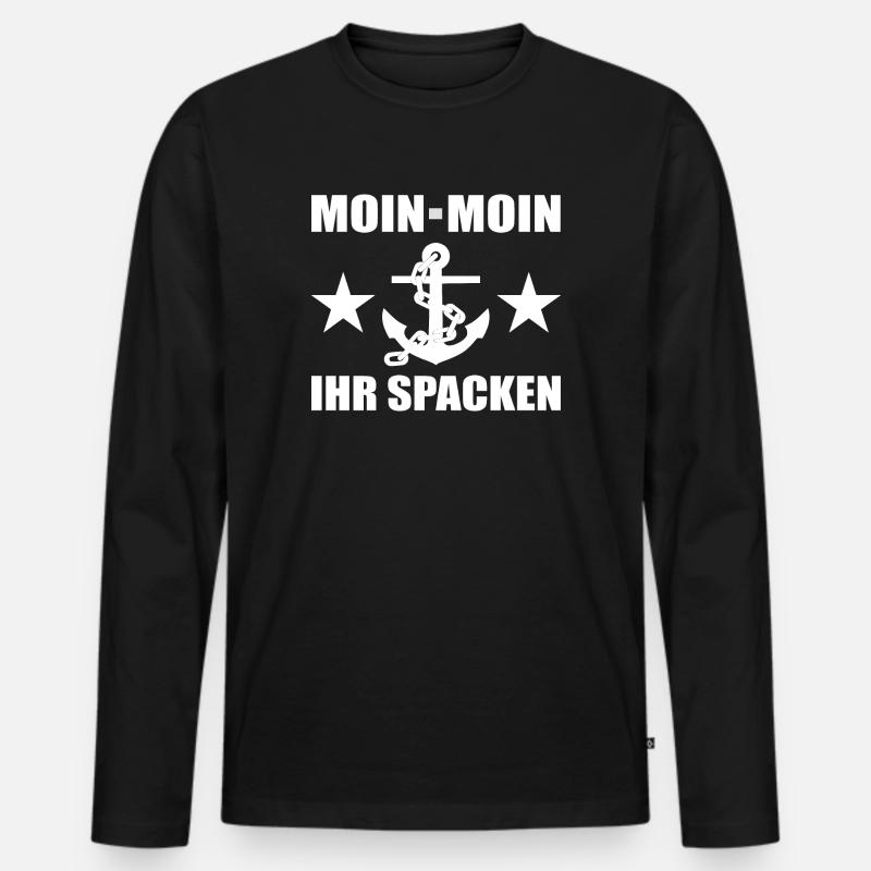 Moin - Männer Premium Bio Langarmshirt - Schwarz