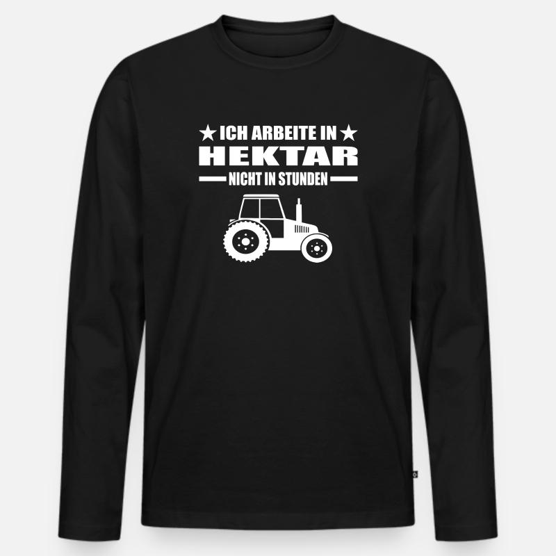 Traktor - Männer Premium Bio Langarmshirt - Schwarz