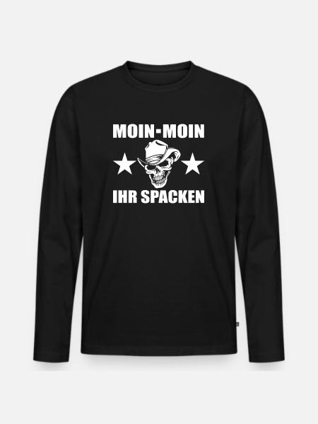 Moin - Männer Premium Bio Langarmshirt - Schwarz