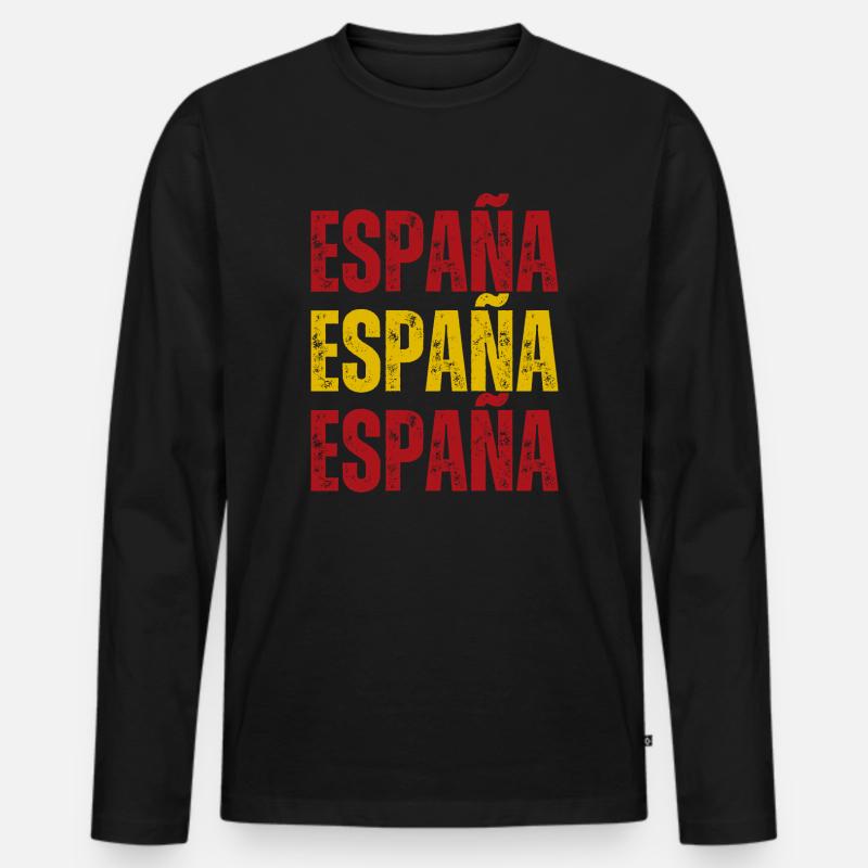 Flagge Spaniens, spanischer Stolz - Männer Premium Bio Langarmshirt - Schwarz