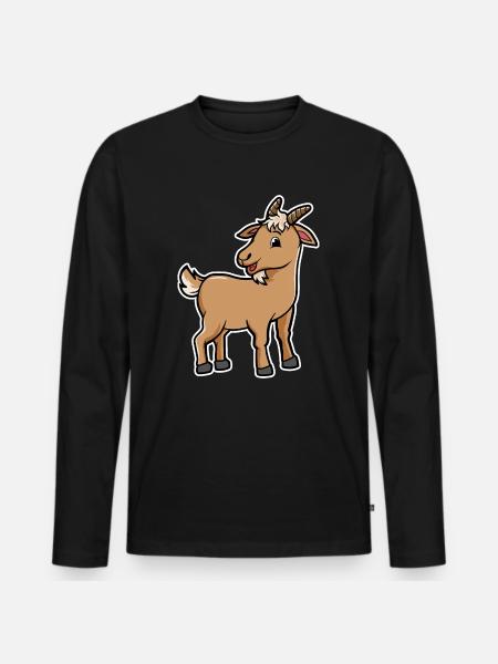 Kawaii goat - Men's Premium Organic Long Sleeve Shirt - black